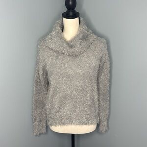 Pink Rose Women’s Gray Polyester Acrylic Fuzzy Sweater Sz S